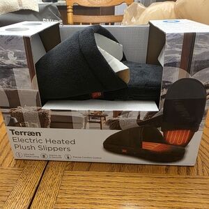 Terræn Electric Heated Plush Slippers – Ultra-Soft Fleece, Battery-Operated Warm